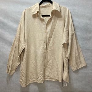 Skif Silk Natural Button Up Shirt Top